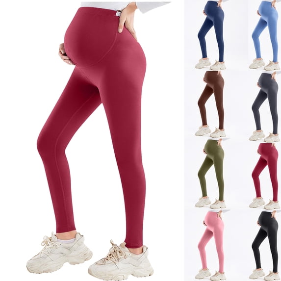 Fall Maternity Clothes Maternity Leggings Pregnant Women Clothing Yoga Pants Sports Pants Pregnant Women's Pants Red S