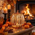 thumbnail image 1 of Fall Mercury Glass Light up Pumpkin Decor Fall Decoration for Home Thanksgiving Lamps for Festive Decoration Halloween Decorations Starry Night Pumpkins Tabletop Centerpiece Fall Home Decor, 1 of 7