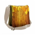 thumbnail image 1 of Fall Messenger Bag, Leaves on Wooden Planks, Unisex Cross-body, by Ambesonne, 1 of 2