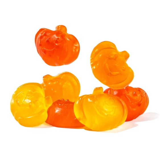 Fall Mini Gummi Pumpkins Bulk Candy Assorted Flavors- Orange, Lemon, Wild Cherry- Gluten Free