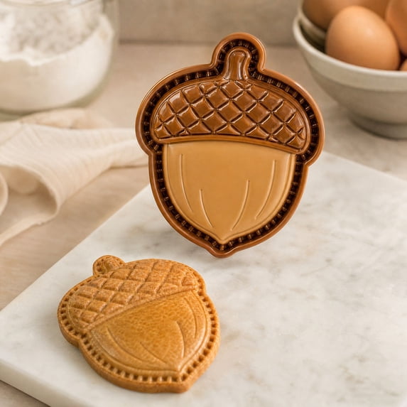 Fall Mini Hand Pie Mold, Hand Pie Molds For Baking, Multi‑Shape Halloween Baking Supplies with Embossed Designs, Reusable Fall Pie Molds for Fall Harvest Party & Home Kitchen Baking(Nut)