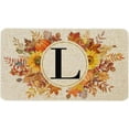 thumbnail image 1 of Fall Monogram Letter L Door Mat 30 X 17 Inch Family Last Name Initial Welcome Doormat Indoor Outdoor Entrance Floor Rug Non Slip Fall Autumn Thanksgiving Decor Rubber Mats, 1 of 5