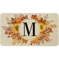thumbnail image 1 of Fall Monogram Letter M Door Mat 30 X 17 Inch Family Last Name Initial Welcome Doormat Indoor Outdoor Entrance Floor Rug Non Slip Fall Autumn Thanksgiving Decor Rubber Mats, 1 of 6