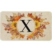 Fall Monogram Letter X Door Mat 30 X 17 Inch Family Last Name Initial Welcome Doormat Indoor Outdoor Entrance Floor Rug Non Slip Fall Autumn Thanksgiving Decor Rubber Mats
