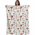 thumbnail image 1 of Fall Mushroom Blanket Soft Cozy Warm Throw Blanket for Couch, Plush Fuzzy Flannel Fleece Blankets for Sofa, Farmhouse Botanical Flowers Leaves Plants Bed Blankets Lightweight Gifts for Women, 50"x60", 1 of 9