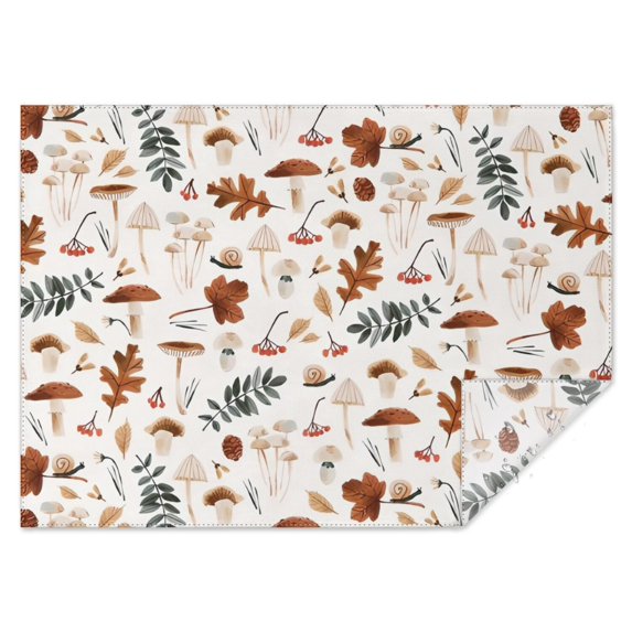 Fall Mushrooms Leaves Pattern Rectangle Tablecloth 60"x84",Waterproof Polyester Rectangle Table Cloth, Wipeable Spillproof Polyester Tablecloth for Dining, Camping, Indoor and Outdoor