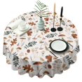 thumbnail image 1 of Fall Mushrooms Leaves Pattern Round Tablecloth 60" X 60",Wrinkle Wipeable Table Cloth for Kitchen Dining Room Picnic Patio Party, 1 of 6
