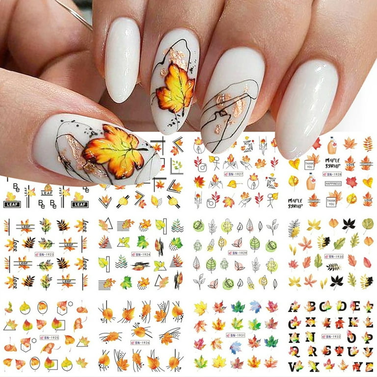 Most Beautiful Nail Designs You Will Love To wear In 2021 : Leaf Gold foil  Nails