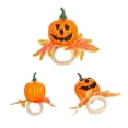 thumbnail image 1 of Fall Napkin Rings Set of 6 - Pumpkin Leaf Berry Thanksgiving Table Decor, Halloween Autumn Dinner Party Napkin Holders for Seasonal Table Settings, 1 of 5