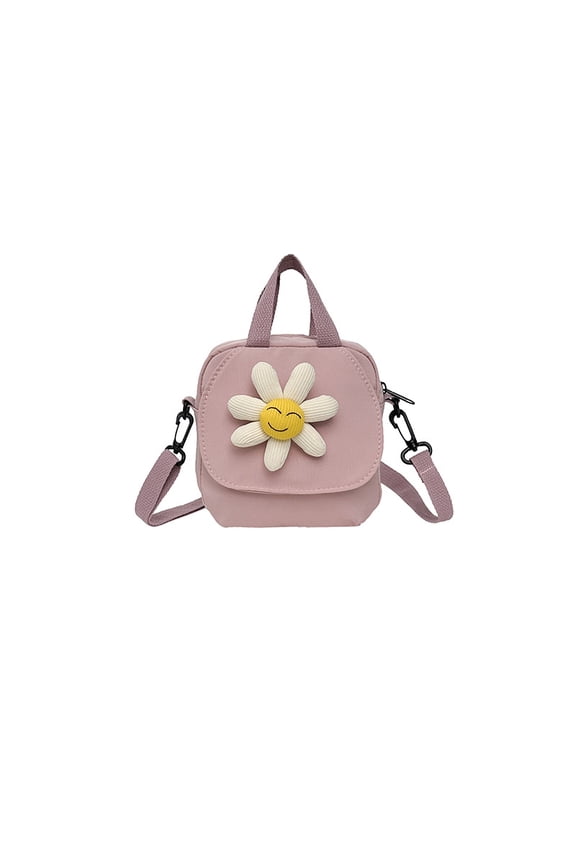 Fall New Japanese Cartoon Floral Crossbody Bag for Women, Nylon Small Square Shoulder Bag - Ins Casual Color-Block Mini Bag with Zipper for Daily Matching