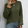 thumbnail image 1 of Fall New Trendy 2024!Brilliant Long Sleeve Shirts for Women Plus Size Women Striped Patchwork Knitted Sweater with Long Sleeved V-Neck Sweater Tops Green S, 1 of 6