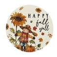 thumbnail image 1 of Fall Newly Linen Maple Pumpkin Interest Print Round Placemats Home Decoration Vibe Arrangement, 1 of 6