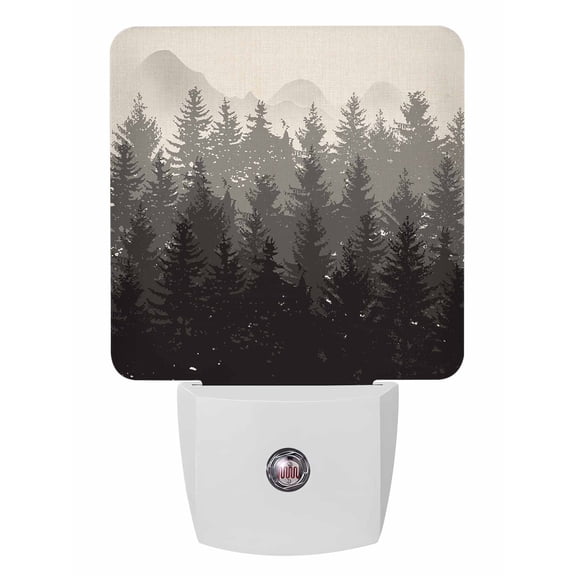 Fall Night Lights Auto Sensor Abstract Forest Plug-in LED Nightlights Dusk to Dawn for Living Room, Bedroom, Bathroom, Hallway, Stairways Thanksgiving Wall Decor, Black Gray Trees Night Light