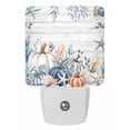 thumbnail image 1 of Fall Night Lights Auto Sensor Autumn Pumpkin Plug-in LED Nightlights Dusk to Dawn for Living Room, Bedroom, Hallway, Stairways Thanksgiving Wall Decor, Starfish Shell Coral Wood Night Light, 1 of 9