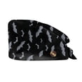 thumbnail image 1 of Fall Nurse Hat for Women, Adjustable Scrub Cap with Ponytail, Halloween Hair Cover for Work, Shower, Salon, Spa, Home, Soft Breathable Cap Black, 1 of 3