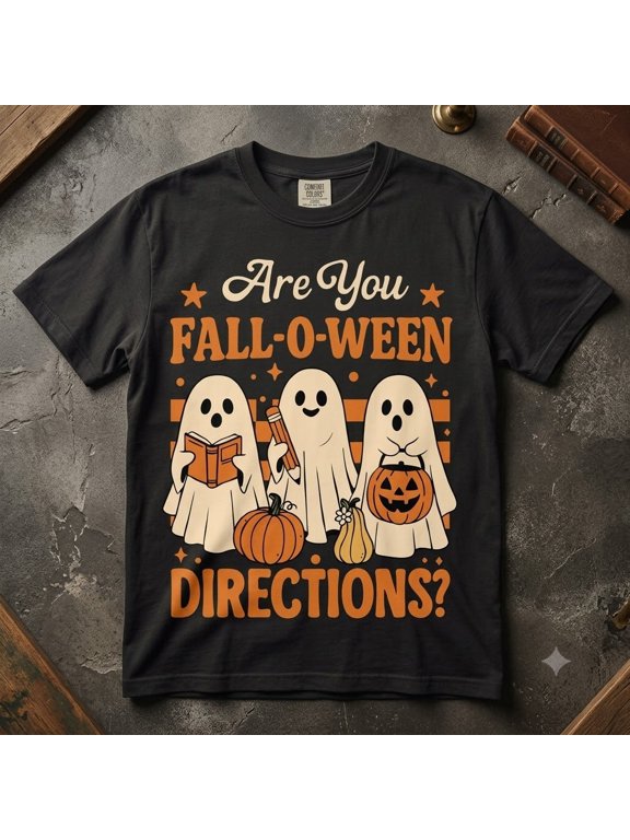 Fall O Ween Directions Ghost Teacher Halloween Comfort Colors Tee