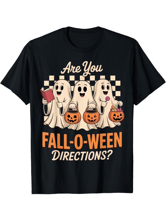 Fall-O-Ween Directions Teacher Ghost T Shirt Size S-5XL