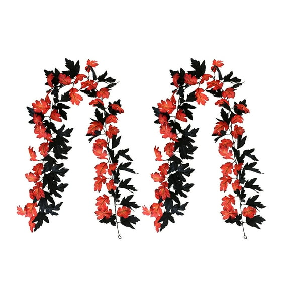 Fall Oak Leaves Garland Autumn Garland Decor, 5.7ft Artificial Oak Leaves Garland for Thanksgiving Home Wedding Fireplace Party, 2pcs