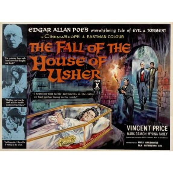 Fall Of The House Of Usher The Movie Poster 11x14 Poster 12x16 Print on Metal Sign 12in x 16in Square Adults Best Posters