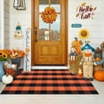 thumbnail image 1 of Fall Orange and Black Plaid Rugs, 3'x5' Area Rug Outdoor Indoor Front Porch Doormat Cotton Hand-Woven Layered Door Mats for Entryway Patio Laundry Bedroom Living Room, 1 of 9