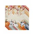 thumbnail image 1 of Fall Orange Blue Cloth Napkins Set of 4 Reusable Dinner Napkins, Autumn Thanksgiving Floral Botanical Cocktail Napkin Washable Table Napkins for Wedding/Holiday Party/Baby Shower 20"x20", 1 of 7