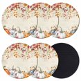 thumbnail image 1 of Fall Orange Blue Coasters Set of 6, Absorbent Coasters for Drinks, Autumn Thanksgiving Floral Botanical Coaster for Desk Coffee Table Protection, Home Decor House Warming Gifts 4", 1 of 8
