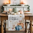 thumbnail image 1 of Fall Orange Blue Pumpkin Table Runner, Autumn Thanksgiving Kitchen Dining Table Decoration for Home Party Decor 13x48 Inches, 1 of 9