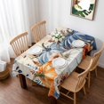 thumbnail image 1 of Fall Orange Blue Table Cloth Waterproof Tablecloths, Thanksgiving Floral Botanical Retro Tablecloth Dining Table Cover for Kitchen Party Tabletop Outdoor, Rectangle Tablecloth 52x70 Inch, 1 of 9