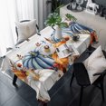 thumbnail image 1 of Fall Orange Blue Table Cloth Waterproof Tablecloths, Thanksgiving Floral Botanical Wooden Tablecloth Dining Table Cover for Kitchen Party Tabletop Outdoor, Rectangle Tablecloth 60x120 Inch, 1 of 9