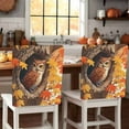 thumbnail image 1 of Fall Orange Chair Covers Set of 1 Red Maple Leaves Animal Owl Chair Back Covers Stretch Removable Washable Slipcovers Protector for Dining Room Kitchen Party Decor, 1 of 5