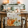 thumbnail image 1 of Fall Orange Green Pumpkin Table Runner, Autumn Thanksgiving Kitchen Dining Table Decoration for Home Party Decor 13x90 Inches, 1 of 9