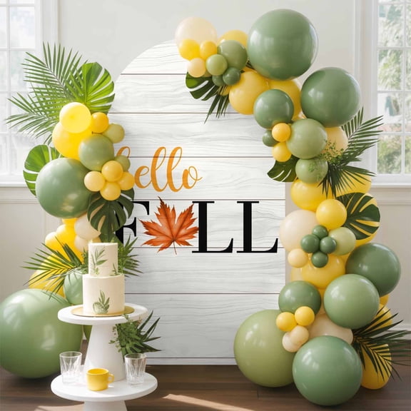 Fall Orange Maple Leaf Farm Retro Wood Grain Arch Backdrop Cover Spandex Fitted Arch Cover 4FT,Arches Backdrop Stand Covers for Wedding Birthday Party Ceremony Banquet Decoration Autumn Thanksgiving