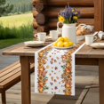thumbnail image 1 of Fall Orange Maple Leaf Watercolor Table Runner 13x70in Non-Slip Cotton Linen Table Runners, Thanksgiving Pumpkin Sunflower Dresser Scarves TableRunner for Dinner Kitchen Dining Wedding Party, 1 of 9