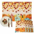 thumbnail image 1 of Fall Orange Placemats Set of 1 Pumpkins Maple Leaves Thanksgiving Farm Ombre Heat Insulated Linen Place Mats, Washable Stain-Proof Table Mats for Dining Tables Holiday Decor 13x19inch, 1 of 9