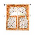 thumbnail image 1 of Fall Orange Pumpkin Swag Curtains for Living Room/Bedroom Windows, Thanksgiving Maple Leaf Plaid Check Kitchen Curtains and Valances Set 36 Inch Length, Light Filtering Swags Valance Curtain Panels, 1 of 5
