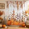 thumbnail image 1 of Fall Orange Pumpkins Shower Curtains for Bathroom, Thanksgiving Autumn Leaf Wood Grain Waterproof Fabric Shower Curtain, Decorative Bathroom Curtain for Bathtub, 72"x72", No Hooks Included, 1 of 9