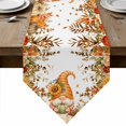 thumbnail image 1 of Fall Orange Pumpkins Table Runner Linen Burlap Table Runner 72 Inches Long Thanksgiving Autumn Gnoems Flower Leaf Dresser Scarves for Kitchen Island Coffee Dining Room Party Holiday Decor 18"x72", 1 of 8