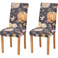 thumbnail image 1 of Fall Orange Pumpkins Thanksgiving Day Dining Chair Covers Set of 4 Stretch Chair Cover Removable Chair Slipcover Washable Dining Chair Seat Cover for Dining Room Kitchen Wedding Party Decor, 1 of 6