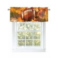 thumbnail image 1 of Fall Orange Valances for Windows Red Maple Leaves Sport Rugby Kitchen Valance Curtain Rod Pocket Small Curtains for Cafe Bathroom Laundry Basement 42" x 12", 1 of 8