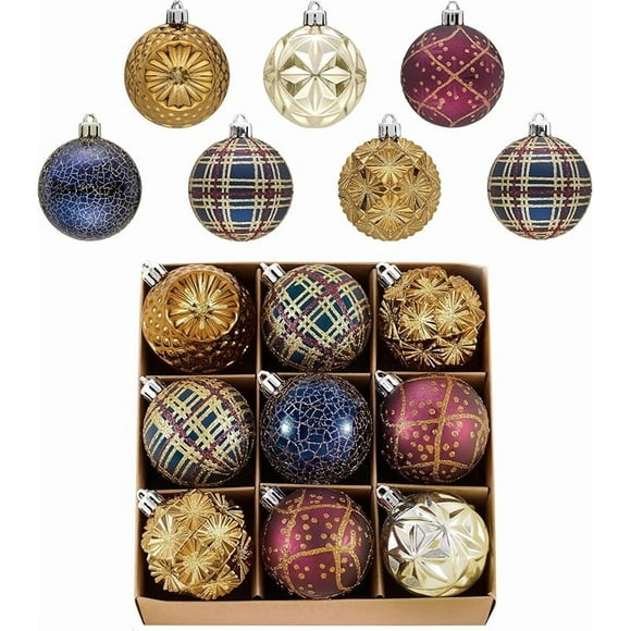 Fall Ornaments for Christmas Trees, 16ct Bronze Copper Brown Gold Shatterproof Fall Christmas Tree Decorations, 2.36 Inches Luxury Hanging Ball Ornaments for Thanksgiving Autumn Harvest-xlk