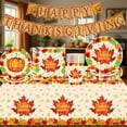 thumbnail image 1 of Fall Ornaments Thanksgiving Paper Plates Festive Fall Pumpkin And Maple Leaves Pattern Disposable Tableware For Fall Harvests Party, 1 of 7