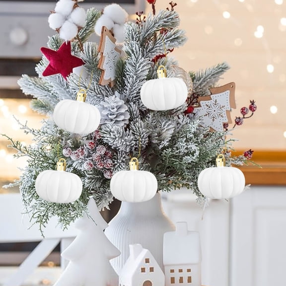 Fall Ornaments for Christmas Tree - Thanksgiving Hanging Ornaments - Cute Pumpkin Shape Ball Ornaments Sets Christmas Decorations