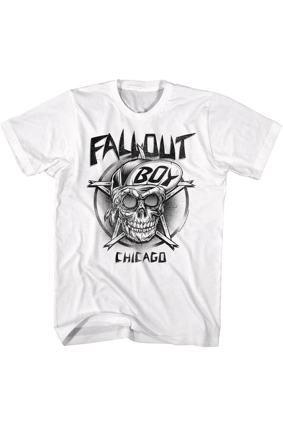 Fall Out Boy FOB Chicago White Adult T-Shirt