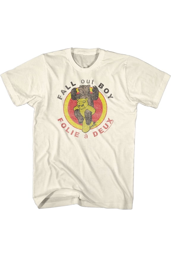 Fall Out Boy Folie A Deux Natural Adult T-Shirt