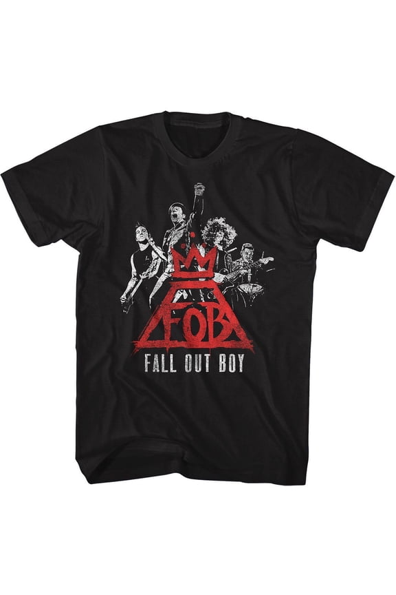 Fall Out Boy Logo Band Black Adult T-Shirt