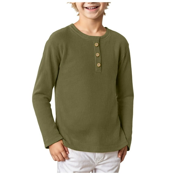 Boys Long Sleeve Thermal Shirts Long Sleeve Green Shirt Boys Toddler Boys Long Sleeve Thermal Henley Top 2-3 Years Green