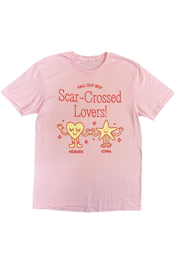 Fall Out Boy Unisex T-Shirt: Star Crossed Lovers (Pink)