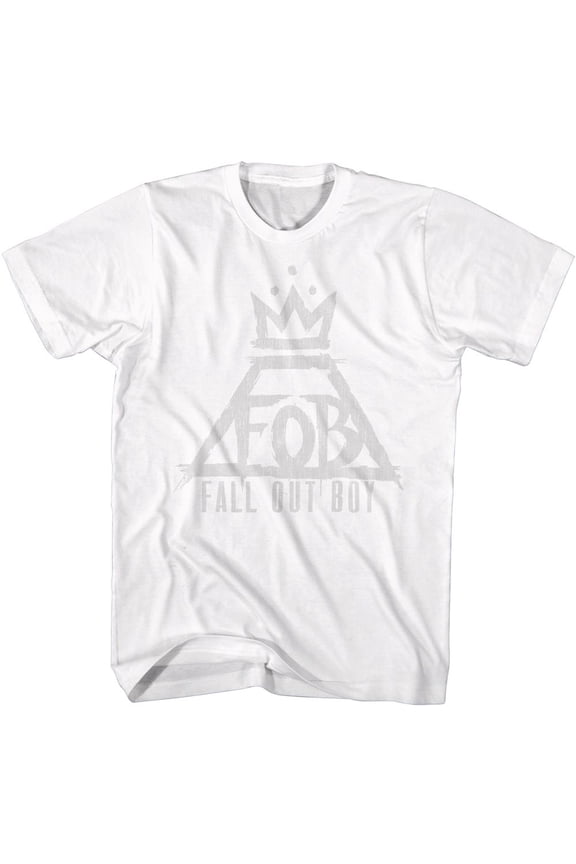Fall Out Boy Triangle Crown Logo White Adult T-Shirt