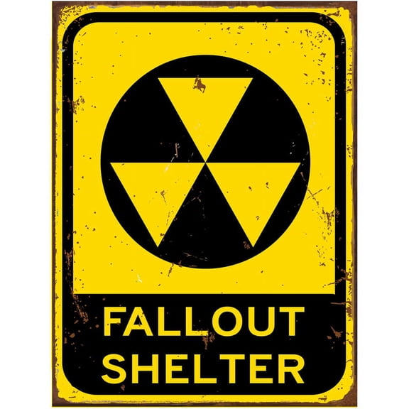 Fall Out Shelter Metal Sign