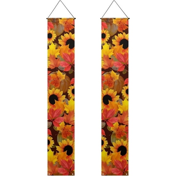 Fall Outdoor Decorations for Home Fall Sunflower Large Hanging Flags Signs Porch Banners,Autumn Decor for Home Door Birthday Party Yard Outdoor